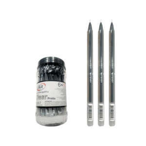 Caneta Clear 0.7mm Preta - KIT OFICIAL - 12 UND