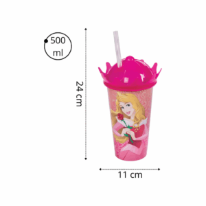 Copo Coroa Bela Adormecida 500 ml - PLASÚTIL - UND