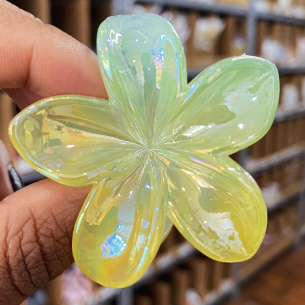 Presilha Piranha Flor TRANSPARENTE COLORFUL 6 cm - IMPORTADO - PACOTE 6 UND