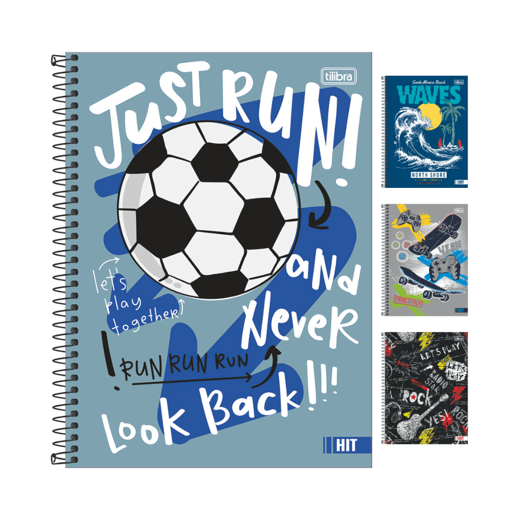 Caderno Universitário Espiral 1M 80 fls HIT MASCULINO - TILIBRA - UND
