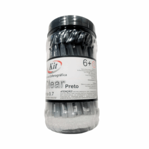 Caneta Clear 0.7mm Preta - KIT OFICIAL - POTE 50 UND