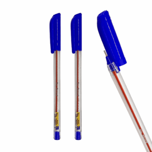 Caneta Esferográfica Transparente AZUL 0.7 mm Record - ROKE - 12 UND