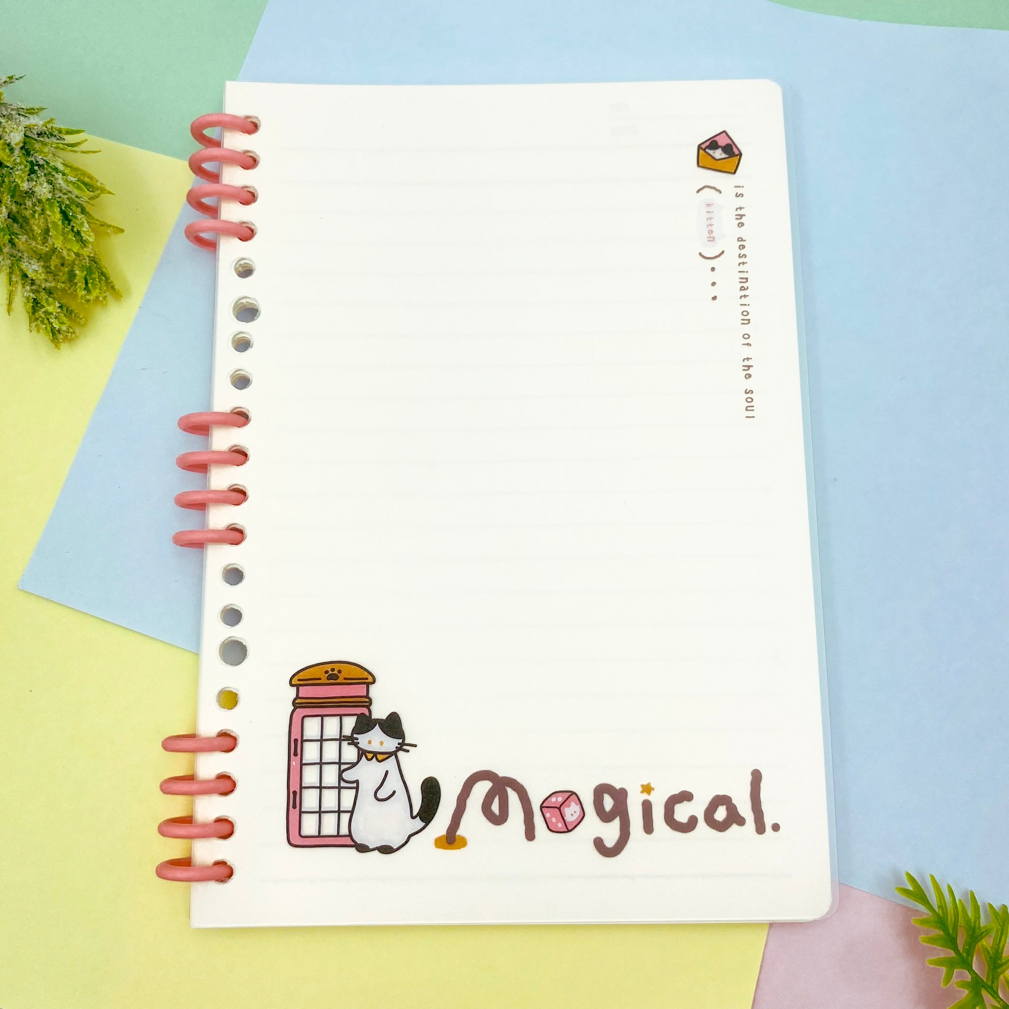 Caderno A5 Espiral Reposicionável Magical Cat 64 fls 14,2x20,5cm - IMPORTADO - UND
