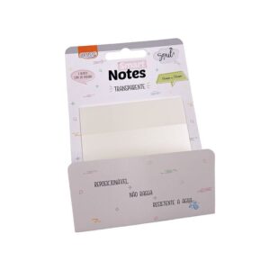 Bloco Smart Notes 76x76mm Transparente BRW