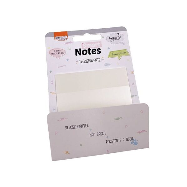 Bloco Smart Notes 76x76mm Transparente BRW