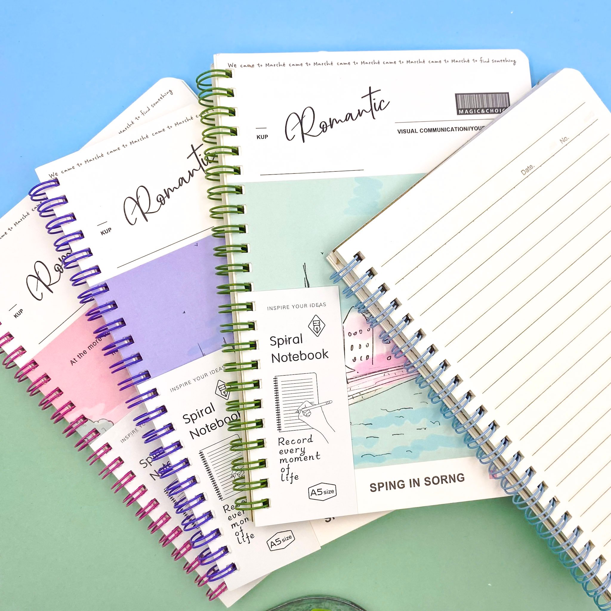 Caderno Espiral Capa Dura A5 Pautado Romantic 64 fls 20,5x14,3cm - IMPORTADO - UND