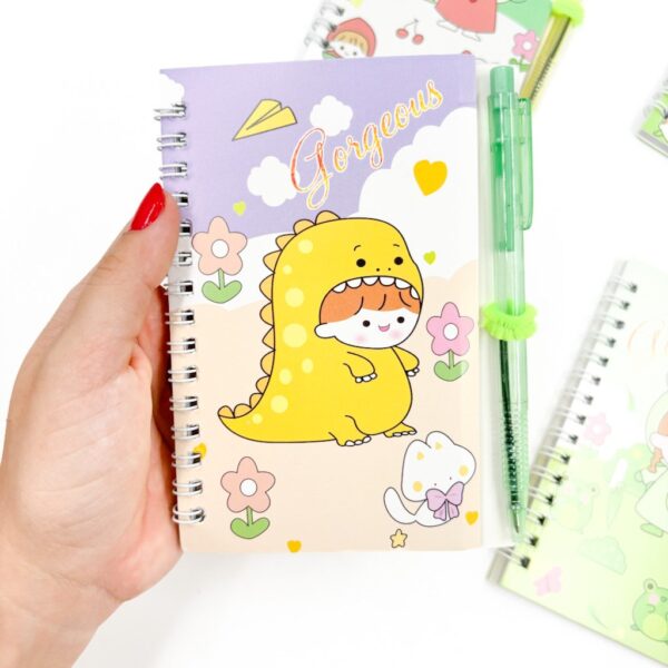 Mini Caderno Espiral Menininhas c/ Caneta