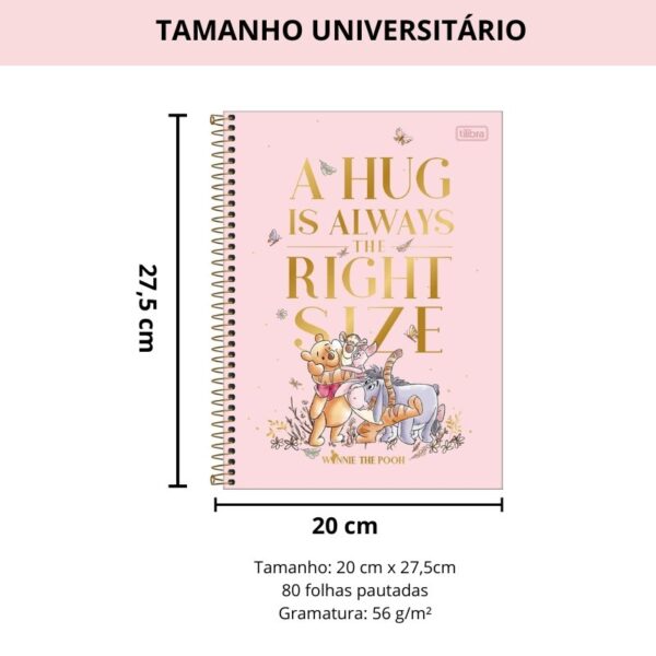 Caderno Espiral Capa Dura Universitário Connect 1 Matéria Ursinho Pooh Tilibra