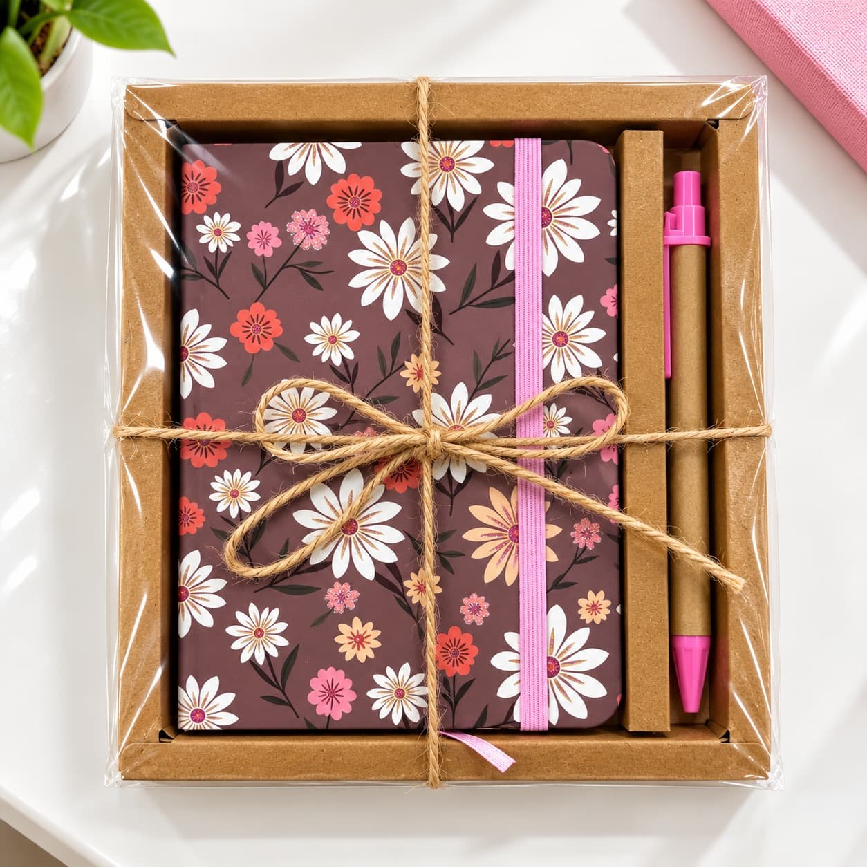Kit Presente Floral Caderno + Caneta 15,5x17,5cm - IMPORTADO - UND