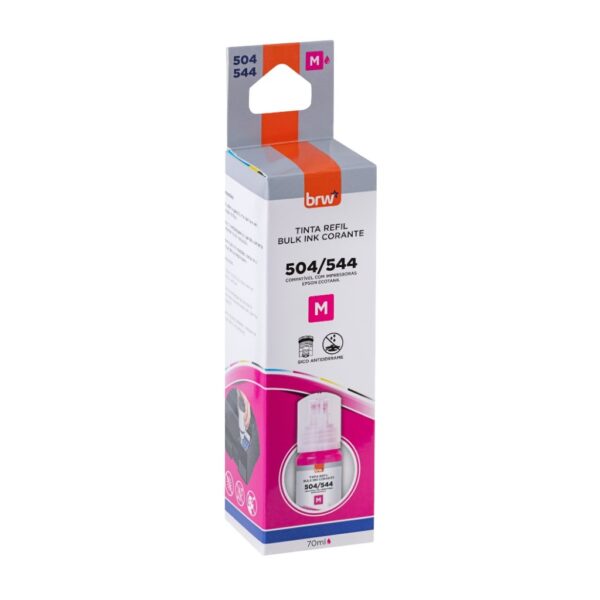 Refil de Tinta Impressora Corante 544 MAGENTA p/ Epson 70 ml - BRW - CX 1 UND