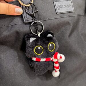 Chaveiro Tendência Charm Pelúcia Gato Preto - IMPORTADO - UND
