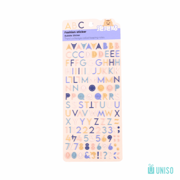 Cartela de Adesivos Lettering - UNISO - UND