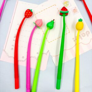 Caneta Flexível Dançante Frutinhas - Pacote 6 Und