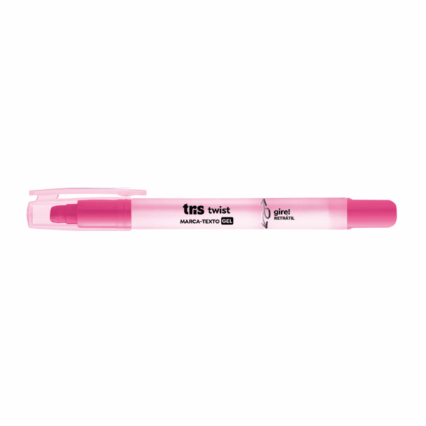 Marca Texto Tris Gel Twist Rosa - Kit 4 Und