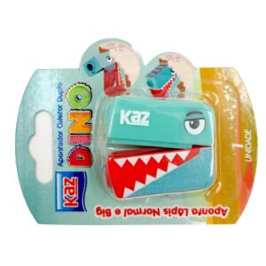 Apontador Coletor 2 Furos Dinossauro KAZ - BLISTER