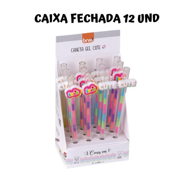 Caneta Esferográfica Gel Colorida Cute BRW