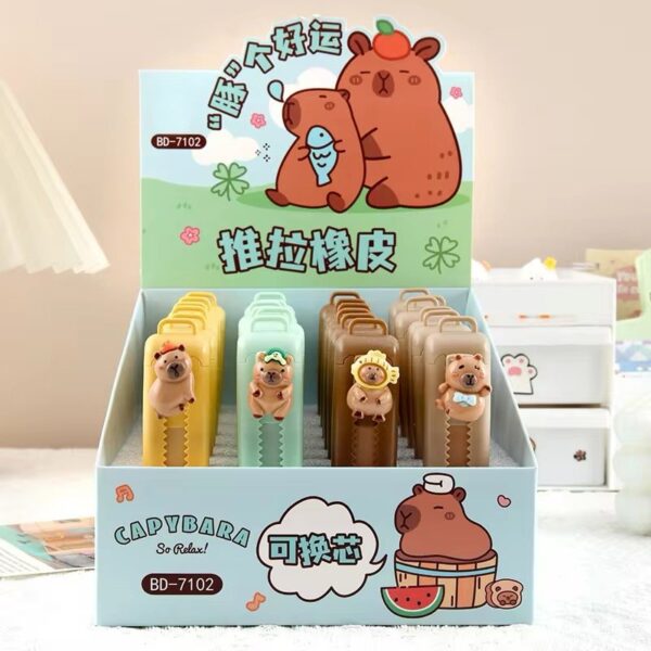 Borracha Fofa Retrátil Estilete Capivara