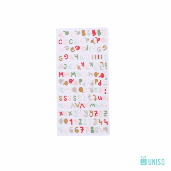 Cartela de Adesivos Lettering - UNISO - UND