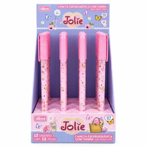 Caneta Preta Esferográfica 0.7mm Jolie - TILIBRA - UND