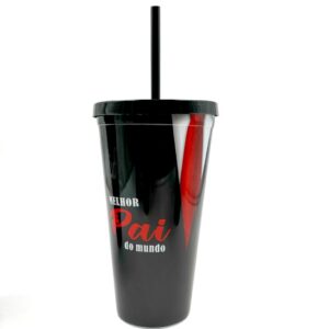 Copo Plástico c/ Canudo 600 Ml Pai