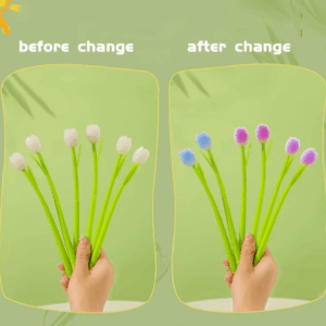 Caneta Fofa Flor Primavera Muda Cor - IMPORTADO - PACOTE 6 UND