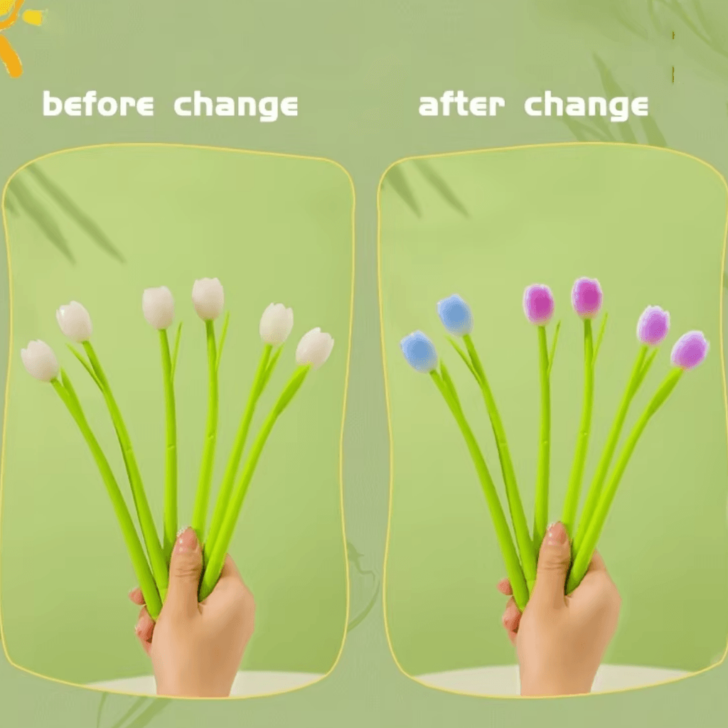 Caneta Fofa Flor Primavera Muda Cor - IMPORTADO - PACOTE 6 UND