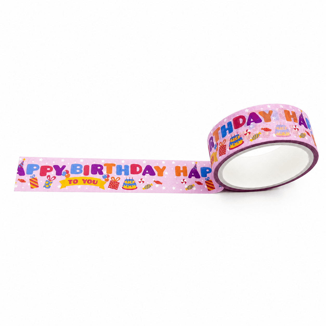 Fita Adesiva Washi Tape Happy Birthday 15mm x 3m - YINS PAPER - BLISTER