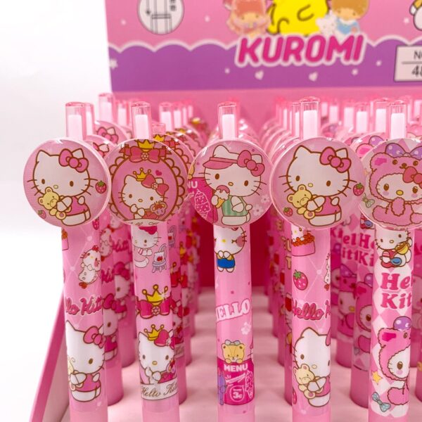 Caneta Clic Esferográfica Azul Hello Kitty - Pacote 4 Und