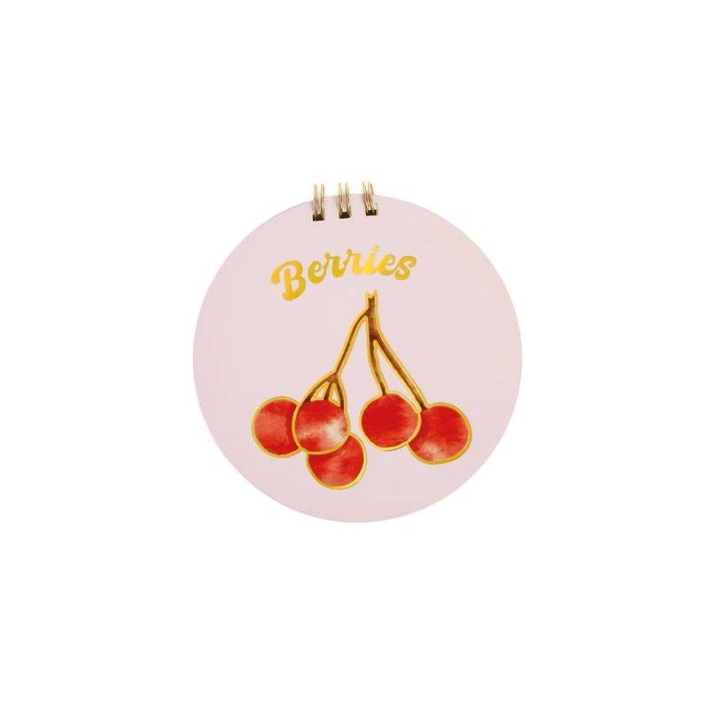 Caderneta Aramada Redonda Berries 10,5x10,5cm 80 Fls - SKYPAPER - UND