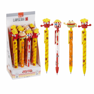 Lapiseira Plástica Divertida 0.7mm Fast Food BRW - KIT 4 UND