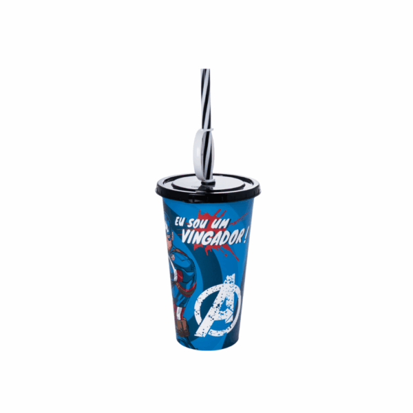 Copo Refri c/ Pin Capitão América 500 ml - PLASÚTIL - UND
