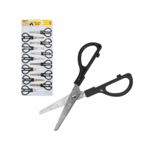 Tesoura Escolar 13cm Cabo Preto - KAZ - PACK 12 UND