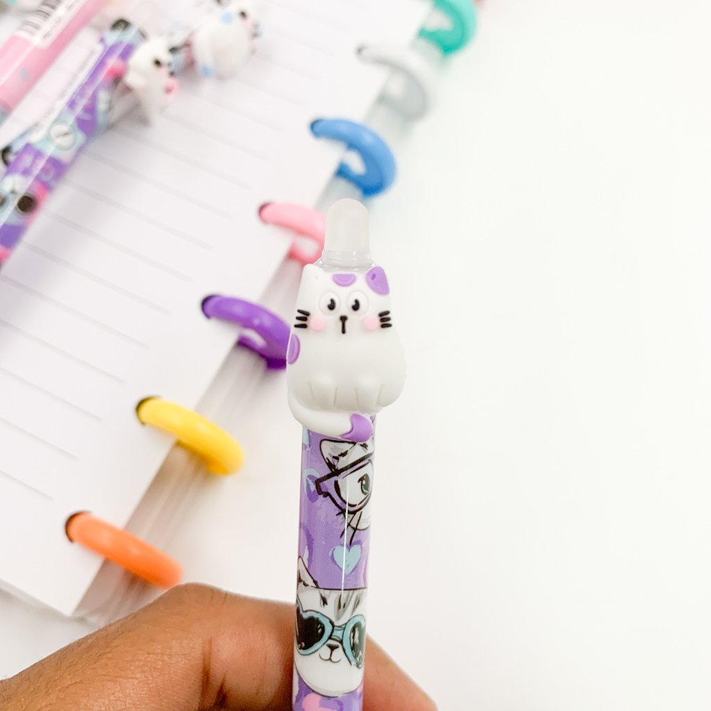 Caneta Clic Apagável Gatinho Meow - UND