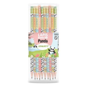 Lápis Hb c/ Borracha Panda Leo e Leo - Pote 72 UND