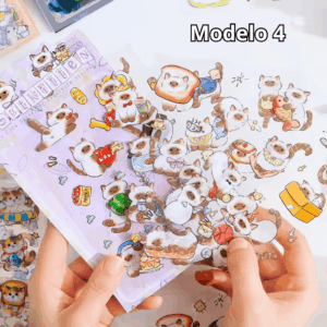 Pacote c/ 4 Cartelas Adesivo Gatinhos Cute - IMPORTADO - UND