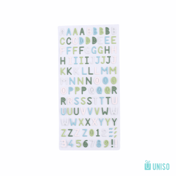 Cartela de Adesivos Lettering - UNISO - UND