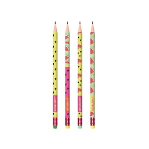 Lápis Hb Melancia com Borracha LEO E LEO - Pacote 12 UND