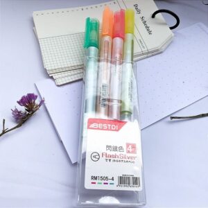 Marca Texto Glitter 4 Cores