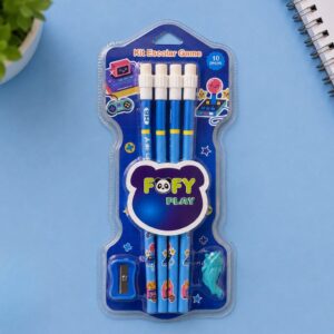 Kit Escolar Game AZUL 10 Peças - FOFY - BLISTER