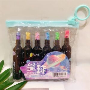 Marca Texto Garrafinha Espacial -  Estojo 6 Cores