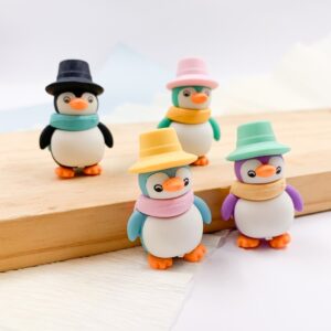 Borracha Fofa 3D Pinguim - PACOTE 6 UND
