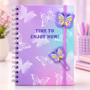 Caderno de Anotação Espiral Borboletas 80 Fls 21x14,8cm - KAZ - UND
