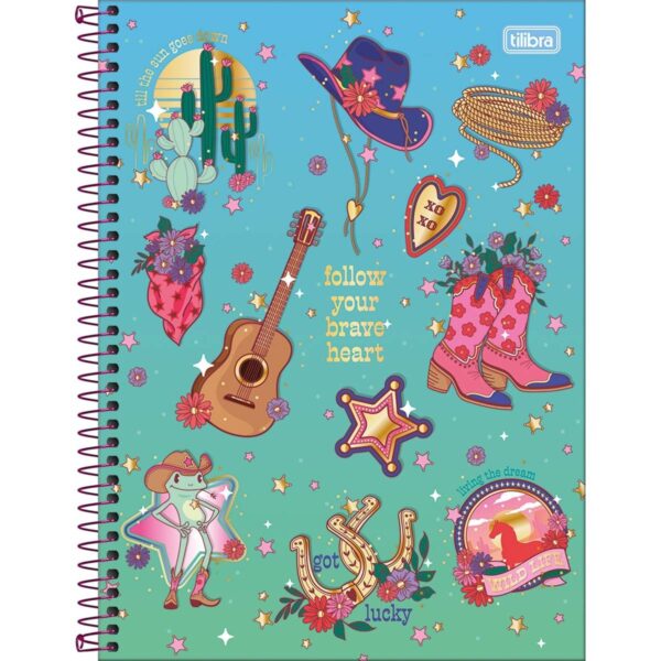 Caderno Espiral Capa Dura Universitário Connect 1 Matéria West Girl Tilibra