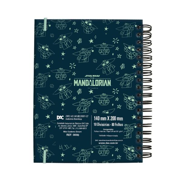 Caderno Smart Mini 10 Matérias Star Wars Baby Yoda DAC