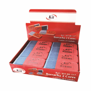 Borracha 2 Cores Apaga lápis/caneta - KIT OFICIAL - CX 24 UND