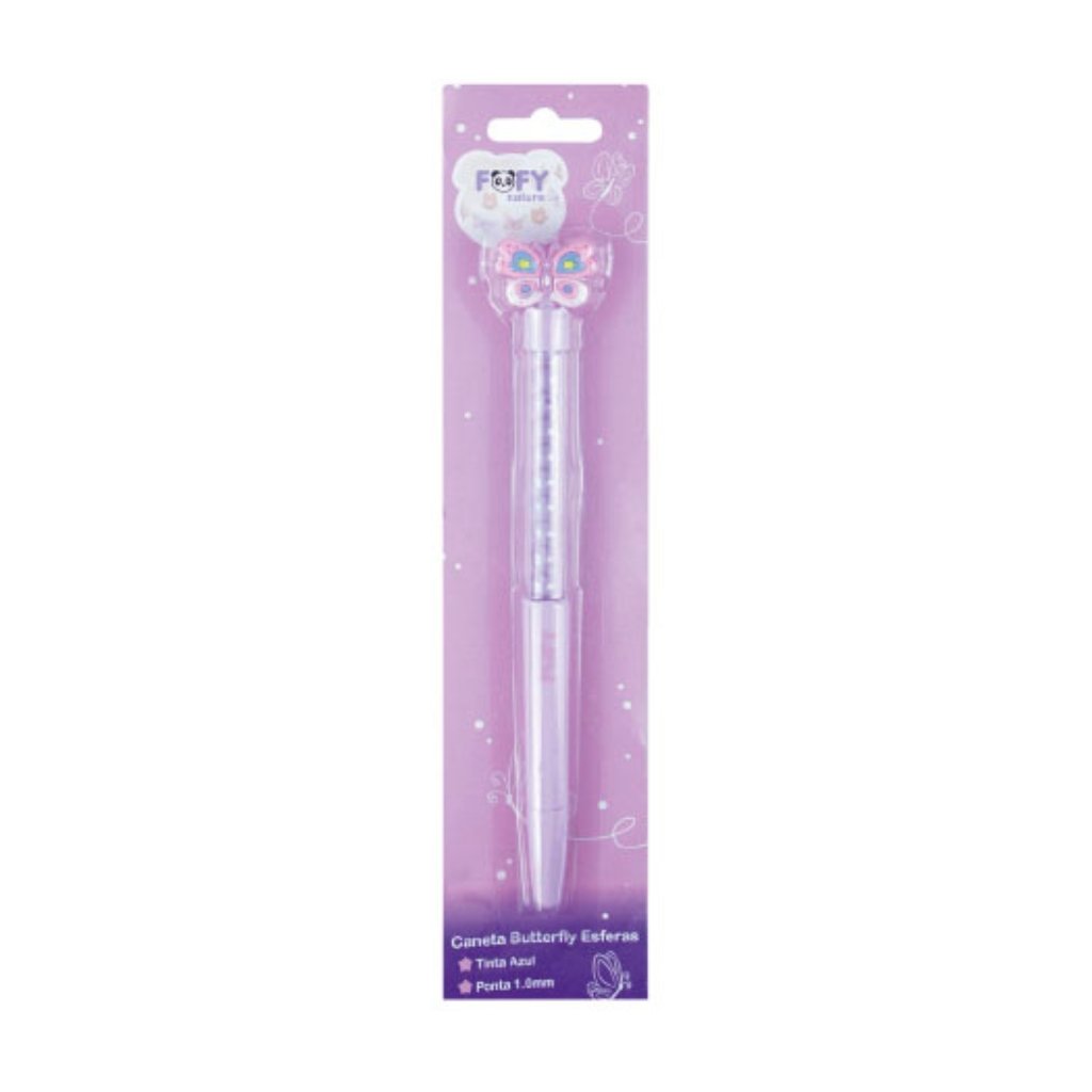 Caneta Butterfly Esferas - FOFY - BLISTER 1 UND