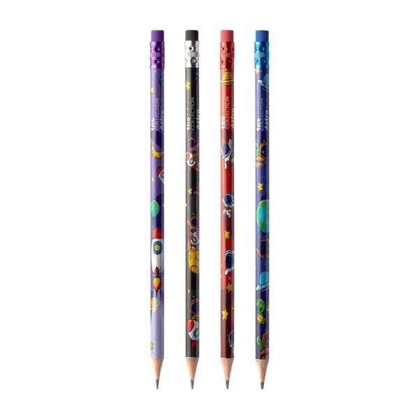 Lápis c/ Borracha Hb Collection Astro TRIS - Kit 12 Und