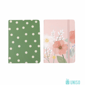 Caderno A6 SEM PAUTA Flores e Poá 10,5x14,5cm 96fls - UNISO - UND