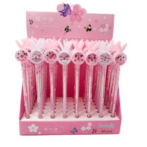 Caneta Fofa Coelhinho Cristal - CX 48 UND