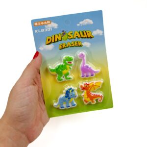 Borracha 2 D Dinossauros - Cartela 4 Und